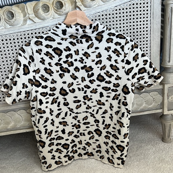 Field Flower from Anthropologie Animal Print Short Sleeve Sweater Medium - Picture 7 of 9